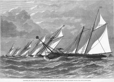 Royal Thames Yat Kulübünün İki Direkli Uskuna Yarışlarında Fener Gemisi tarafından Uyarılan Pantomime Yatı