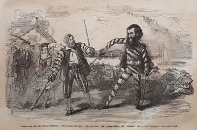 "William Tell" (Albert Smith) Ve "Gessler" (T.Knox Holmes) Döğüşme Sahnesinin Canlandırıldığı Amatör Pandomim