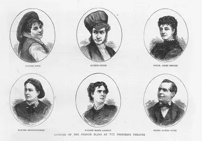 Prenses Tiyatrosunda Fransız Artistler-Madame Judic, Eugene Didier, Aimee Desclee, Madame Arnould Plessy, Madame Marie Laurent, Pierre Alfred Ravel
