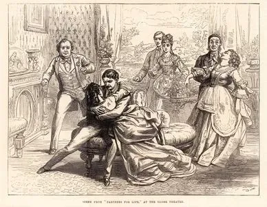 Henry James Byron'un Yazdığı Partners For Life (Ömür Boyu Sevgililer) Komedi Oyununundan Bir Sahne, Globe Tiyatrosu, Londra