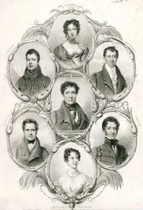 Tiyatro Portreleri(Miss Foote, Liston, Mathhews, C.Kemble, Harley, Sapio, Madame Vestris)