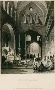 Kutsal Kabir (Yeniden Diriliş) Kilisesi, Kutsal Mezarın Girişi-Rivayete Göre Ortadaki Taş Hazreti İsanın Göğe Yükselişinden Önce Bekletildiği Yer