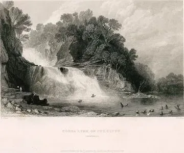 Clyde Nehri Üzerinde Corra Lynn Şelalesi, Lanarkshire