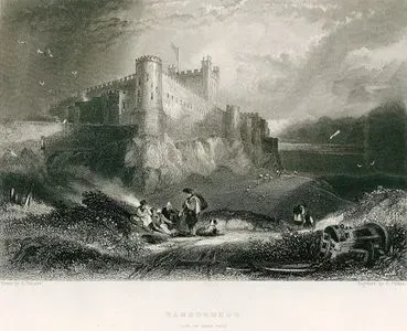 Bamburgh Kalesinin Kuzeybatıdan Görünümü