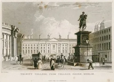 College Green Bulvarından Trinity Üniversitesi, Dublin