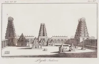 Hint Tanrıları Vishnu ve Eşi Lakshmi İçin YapılanTapınakları (Pagodaları), Asya Cilt III. Resim 23.