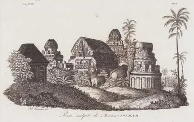 Hindistan'ın Mahabalipuram Şehrinde Kabartmalarla Kaplı Antik Tapınaklar ve Türbeler, Asya Cilt III. Resim 33.
