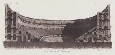 Kolezyum'un (Flavian Amfitiyatrosu) İç Kısmının Görünümü, Roma, Avrupa. Cilt V. Resim 42.