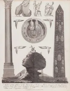 Gize Piramitlerindeki Sfenks'in Görünümü, Osiris ve İsis Portreleri ile Mısırlı Müzisyenlerin Heykelleriyle Süslü Bir Patera, Pompeius (Dioclesian) Sütunu ve Kleopatra Dikilitaşı