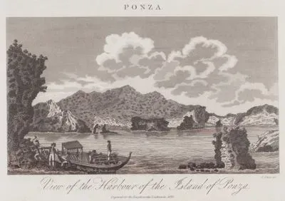 Ponza Adası Limanı Görünümü