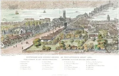 1546 Yılındaki Southwark Ve Londra Köprüsü