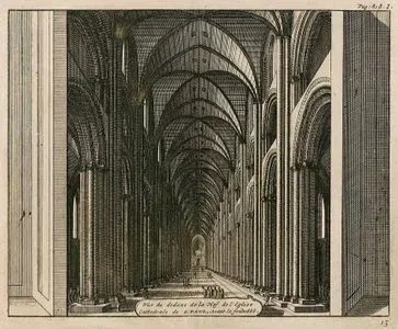1666 Yılınaki Londra Büyük Yangından Önce St.Paul Katedralinin İç Görünümü