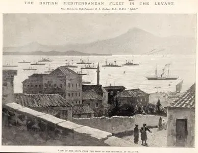 Selanikte Hastane Çatısından İngilizlerin Akdeniz Filosunun Görüntüsü