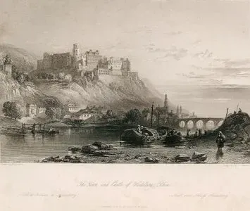 Ren Nehri Üzerinde Heidelberg Şehri Ve Kalesi
