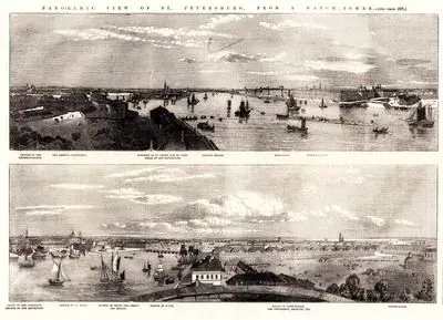 St.Petersburg'un Panoramik Görünümü-Transfiguration (Tecelli) Kilisesi, Tophane, Peter Ve Paul Kalesi,Tombs Of The Sovereigns(Kral Mezarları), Trinity Köprüsü, Hermigate 
(Ermitaj Müzesi), Kışlık Saray-Admiralty Kulesi, Assumption of Mary (Hazreti Meryem'in Göğe Kabulü) Kilisesi, Saint İsaac Katedrali, Büyük Petro Heykeli, Senato, Bridge Of Boats, Vasilyevsky Adası, Üniversite, Gümrük Binası