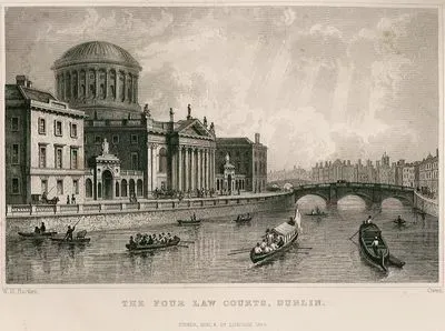 Dublin Yüksek Mahkeme Binası Ve Liffey Nehri