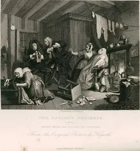 Fahişenin İlerlemesi-Doktorlar Tartışırken Kadının (Moll Hackabout) Ölümü-Plate 5.