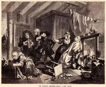 Fahişenin İlerlemesi- Kadının (Moll Hackabout) Ölümü-Plate 5.