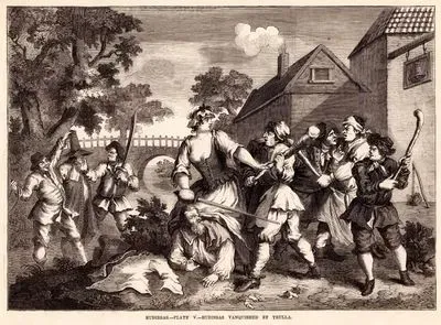 Hudibras-Plate 5.-Trulla'nın Hudibrası Mağlup Etmesi